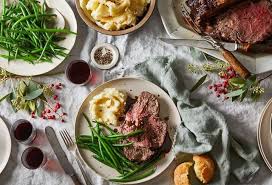 Nothing made from vegetables will ever be like a prime rib of beef. Prime Rib Stars In This 90 Hands Off Holiday Feast Food52 Prime Rib Dinner Christmas Food Dinner Easy Christmas Dinner