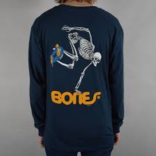 Vintage skateboard shirt dabbing skeleton skateboarder shirt, skateboard t shirts, skateboarding shirts, skateboard apparel. Powell Peralta Skateboard Skeleton Longsleeve T Shirt Navy Skate Clothing From Native Skate Store Uk