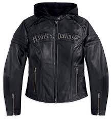 Veste En Cuir De Miss Enthusiast 3 In 1 98030 12vw Harley Davidson Leather Jackets Leather Jacket Harley Davidson Women