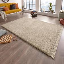 Beige gute qualität von teppich kibek. Design Teppich Hochflor Aloe Beige Creme Mit Fransen Shaggy Langflor Ebay