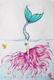 Art Drawing Diving Mermaid Drawing Little Mermaid Drawings Mermaid Drawings Mermaid Illustration