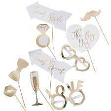 Find something memorable, join a community doing good. Gold Foiled Wedding Photo Booth Props Ginger Ray
