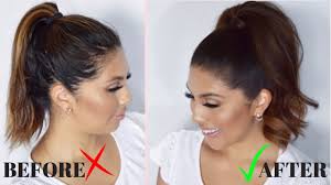 Gather the hair above your ears to create a half ponytail and secure it with a clear elastic. How To Instantly Make Your Ponytail Look Better Youtube