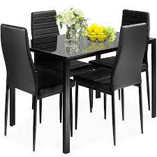 Carolina 6 piece dining set. Costway 5 Piece Kitchen Dining Set Glass Metal Table And 4 Chairs