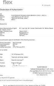 See our selection of 50+ free, professional cv examples for the most popular industries. Bdc03 Bdc 03 Cover Letter Declaration Of Authorization Flextronics Technologies Mexis De R L De C V