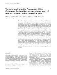 Devil's flower mantis spiny devil katydid. Pdf The Spiny Devil Katydids Panacanthus Walker Orthoptera Tettigoniidae An Evolutionary Study Of Acoustic Behaviour And Morphological Traits