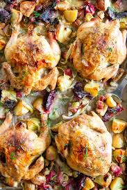 Recipe | courtesy of food network kitchen. Cornish Game Hens Sheet Pan Cornish Game Hens With Fennel Citrus