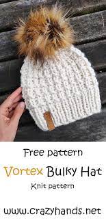 Free Knitting Pattern Vortex Bulky Knit Hat Pattern Knitting Patterns Hats Women Beanie Knitting Patterns Free Knitting Patterns Free Hats
