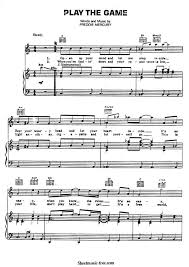 Play The Game Sheet Music Queen Sheet Music Lyrics And Chords Piano Sheet Music Pdf