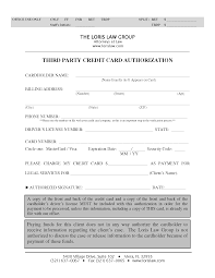 Credit Card Authorization Form Credit Card Attorney At Law City State