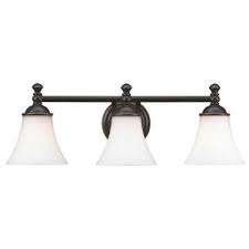 From wall sconces and led vanity light bars to rustic and contemporary styles, the home depot has all the bathroom lighting options you'll need. Hampton Bay Crawley 3 Light Oil Rubbed Bronze Vanity Light With White Glass Shades Ad065 W3 The Home Depot Bathroom Light Fixtures Vanity Lighting Vanity Light Fixtures