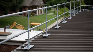 Wood handrail staircase handrail modern staircase stair railing staircase design handrail ideas stair handrail brackets hand railing banisters. Roof Safety Railing Systems Osha Compliant Roof Guardrail