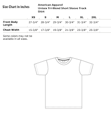 T Shirt Size Chart American Apparel Edge Engineering And
