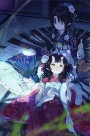 月の光が眩しかったあの夜 アニメ着物 アニメの女の子 着物 イラスト