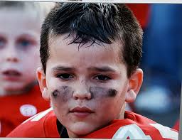 Grandson playing football safely