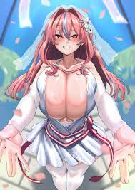 1girls azur lane breasts bremerton (azur lane) cleavage eagle  union (azur lane) female female only huge breasts light-skinned female  light skin long hair looking at viewer massive breasts pink