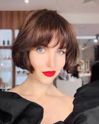 Long hair with little to no layering. 16 Trendy Blunt Bob With Bangs To Inspire Your Next Chop