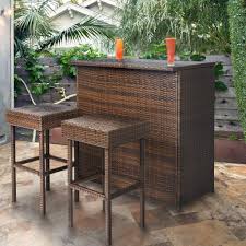Best Choice Products Wicker Bar Set Outdoor Bar Furniture Outdoor Bar Sets Backyard Table