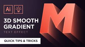 3d smooth gradient text effect adobe illustrator quick tips tricks 4 text effects adobe illustrator illustration