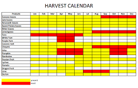 harvest calendar of fruits and vegetables in vietnam