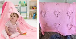 Blankets & throws └ nursery bedding └ baby all categories antiques art baby books, comics & magazines business, office & industrial cameras & photography cars, motorcycles & vehicles clothes, shoes new hand knitted baby pink pram , moses basket , cot blanket. Sweet Hearts Knitted Baby Blanket Free Knitting Pattern