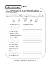 Adjective Antonyms 2nd Grade Adjective Worksheets Adjective Worksheet Grammar Worksheets Vocabulary Worksheets
