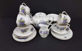 Vintage Tea Set For Adults Czechoslovakia Victoria China Tea Set With Perfecta Teapot 21 Piece Vintage Tea Set Vintage Tea Party Tea Sets Vintage Vintage Tea China Tea Sets