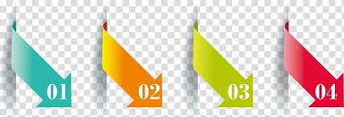 Four Assorted Color Arrow With Numbers Illustration Chart