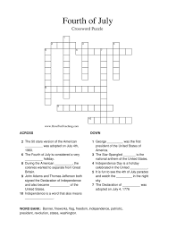 3 april 2020 we regret that in the present circumstances we are unable to process prize entries for this puzzle. 4th Of July Crossword Puzzle Have Fun Teaching