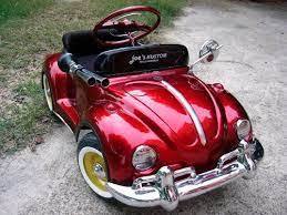 Red Classic Volkswaken Beetle Pedal Car Custom Pedal Cars Toy Pedal Cars Vintage Pedal Cars