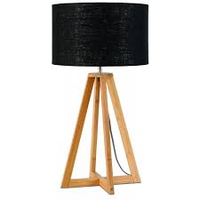 Nice bulbous shape with earthones of brown and white. Bamboo Table Lamp And Everest Eco Friendly Linen Lampshade Natural Black
