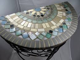 Half Round Mosaic Side Table Reserved For Georgii Mosaic Furniture Mosaic Table Top Table