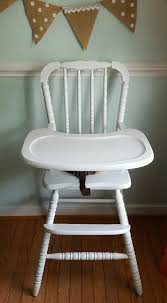 Refinished Vintage Jenny Lind Wooden Highchair Wood High Chair White New Paint Wood High Chairs Upholstery Fabric For Chairs White Wooden Rocking Chair
