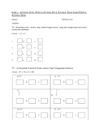 A) 16, 25, 36 b) 16, 20, 36 c) 15, 25, 36 d) 15, 20, 36 3) 3. Latihan Kuasa Dua Dan Kuasa Dua Sempurna