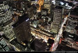 Looking Down From The Sydney Tower Night Australia Sydney Travel Places To Go Australia
