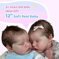 Adorable Twins] 12'' Real Lifelike Twins Debbie and Deborah Cute Silicone  Reborn Baby Boy and Girl By Dollreborns®