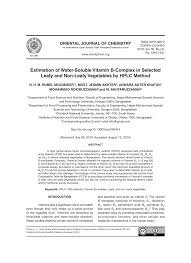 Pdf Estimation Of Water Soluble Vitamin B Complex In Selected Leafy And Non Leafy Vegetables By Hplc Method