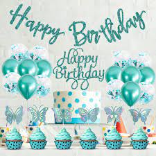 Four 14 girls birthday party decorations tissue paper wall butterflys bedroom wedding baby shower wall hangings smash party photo shoot. Buy Butterfly Party Decorations Set Butterfly Themed Birthday Party Decoration Set Include 16 Pcs Balloons 1pc Happy Birthday Banner 1pc Cake Topper 6pcs Cupcake Toppers Online In Vietnam B091d4s8xl