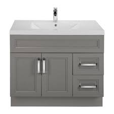 Light grey bathroom vanity are very popular among interior decor enthusiasts as they allow for an added aesthetic appeal to the overall vibe of a property. Cutler Kitchen Bath Urban Freestanding Bathroom Vanity 36 Grey Urbdb36rht Reno Depot