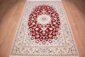 Perser teppich nain 6la handgeknüpfte orient grau beige blau rug carpet tapis. Orientteppich Nain 6la Perser Teppich 240x155 Cm Rot