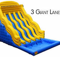 3 Lane Giant Inflatable Water Slide With Pool