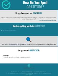 Correct Spelling For Gratitude Infographic Spellchecker Net