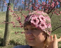 Baby Flower Hat Crochet Pattern, Cherry Blossom Hat, Spring Flower Beanie  Pattern, Newborn Photo Props, Download PDF, Sakura Flower Hat