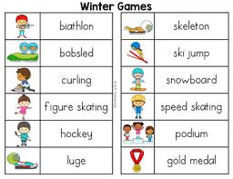 A collection of english esl sports worksheets for home learning, online practice, distance learning this worksheet was made as an extra activity when you teach the following topics: Winter Sports Word List Writing Center By The Kinder Kids Tpt