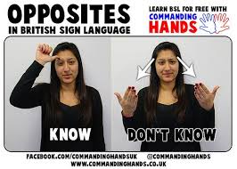 Know And Don T Know In British Sign Language British Sign Language Sign Language Sign Language Phrases