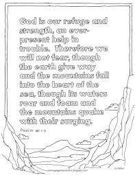Coloring Pages For Kids By Mr Adron Printable Coloring Page Psalm 46 1 3 God Is Our Refuge Psalm 46 Bible Coloring Pages Psalms