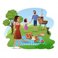 Family Picnic In Park Or Garden Cartoon Vector In 2020 Family Picnic Cartoons Vector Cartoon