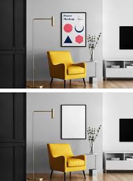 Living Room With Poster Mockup Mr Mockup Graphic Design Freebies In 2020 Graphic Design Freebies Poster Mockup Design Freebie