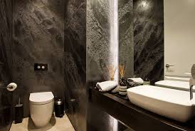 Although we wanted to have a dark feeling throughout the bathroom we didn't want to go monochrome, we've injected some colour with. Dark Walls Light Floor Venetian Plaster Walls Venetian Plaster Polished Plaster