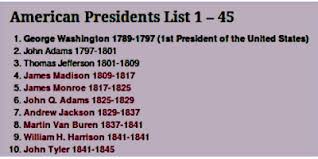 List us presidents in chronological order. American Presidents See All 45 Awesome American Presidents Of The Usa